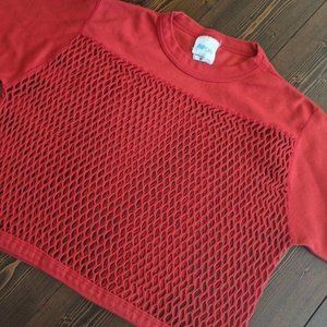 Men's Red Vintage Ripon Practice Jersey in Knit Mesh (Crop top) Small?